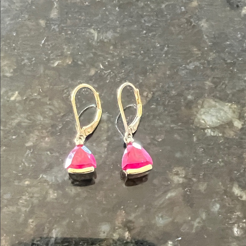Elegant Gold and Pink Drop Earrings